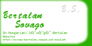 bertalan sovago business card